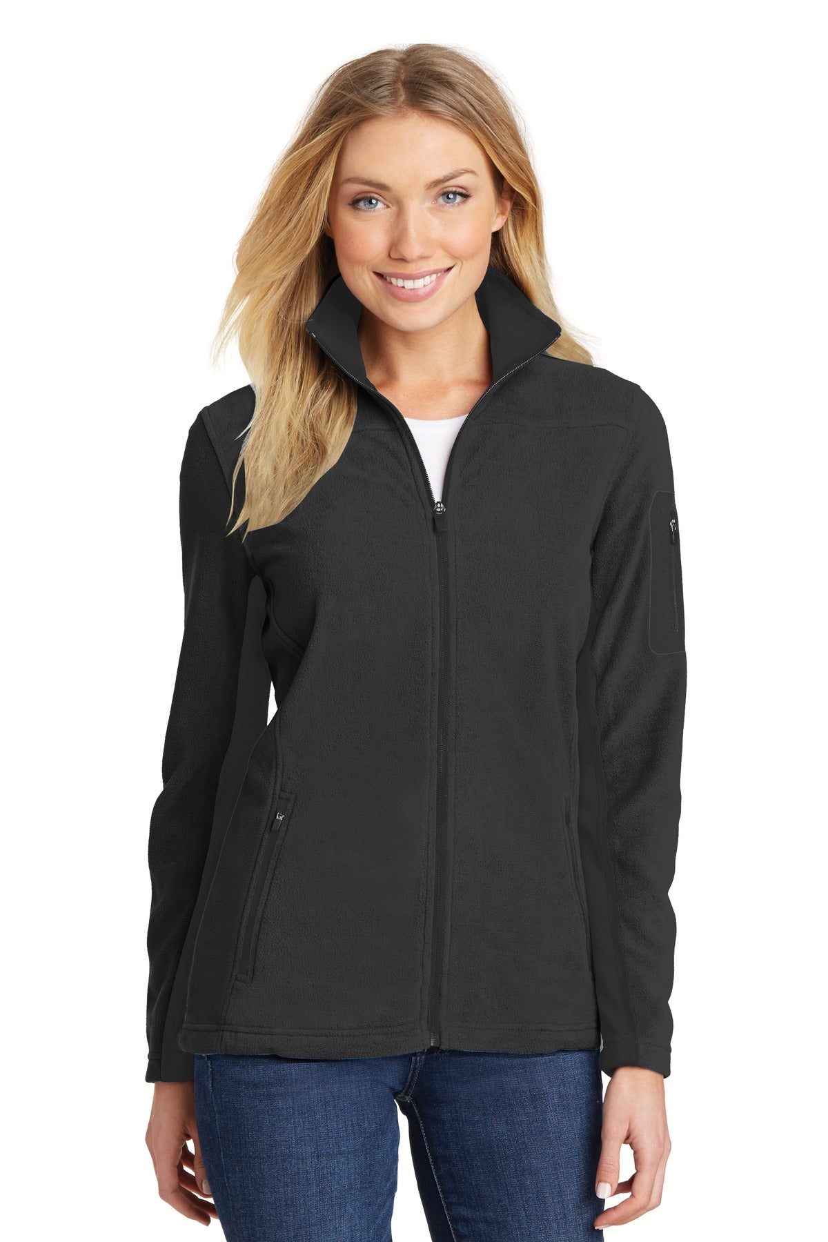 Port Authority Women's Summit Fleece Full-Zip Jacket. L233 - Black/ Black - front