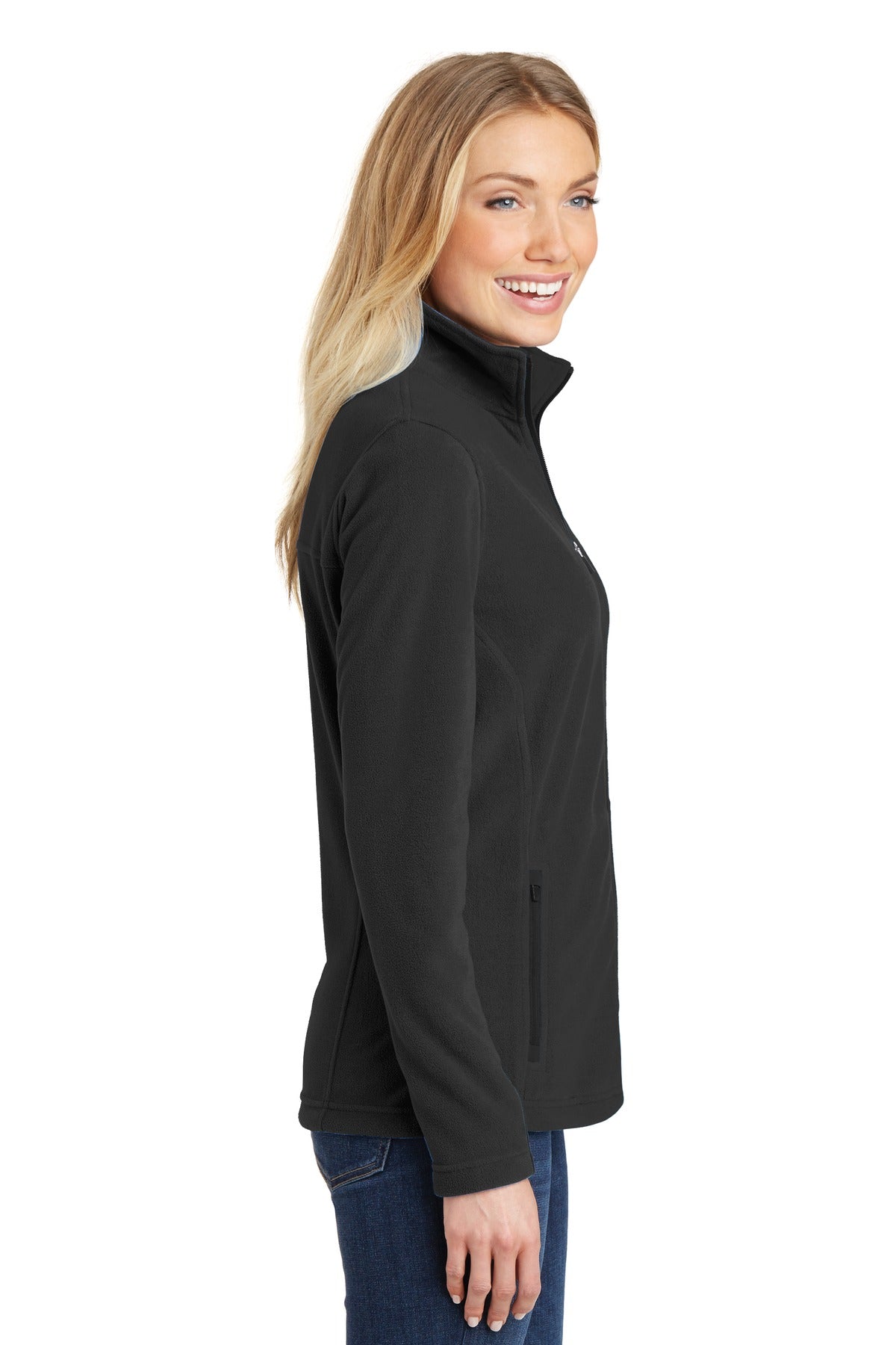 Port Authority Women's Summit Fleece Full-Zip Jacket. L233 - Black/ Black - side