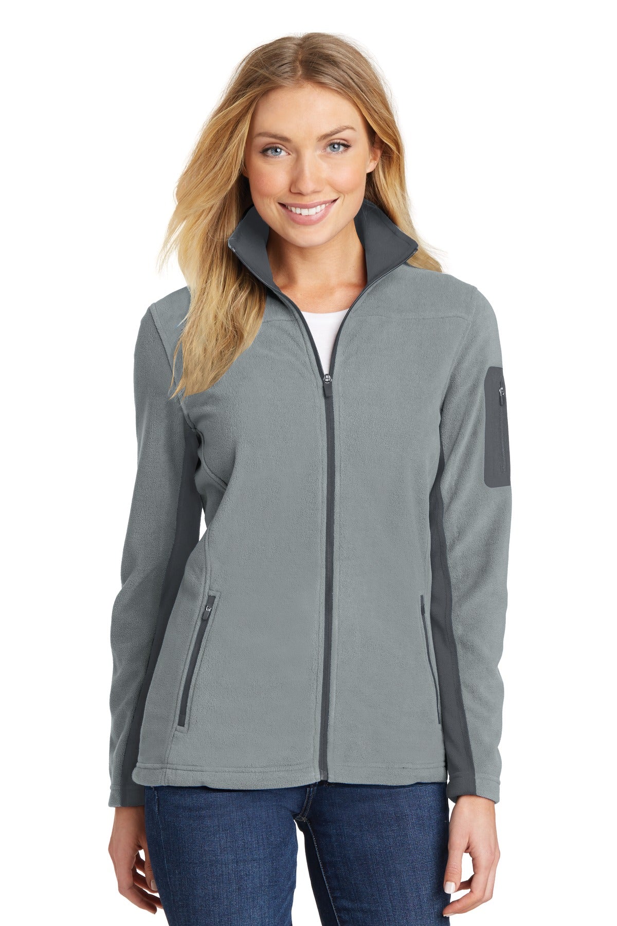 Port Authority Women's Summit Fleece Full-Zip Jacket. L233 - Frost Grey/ Magnet - front