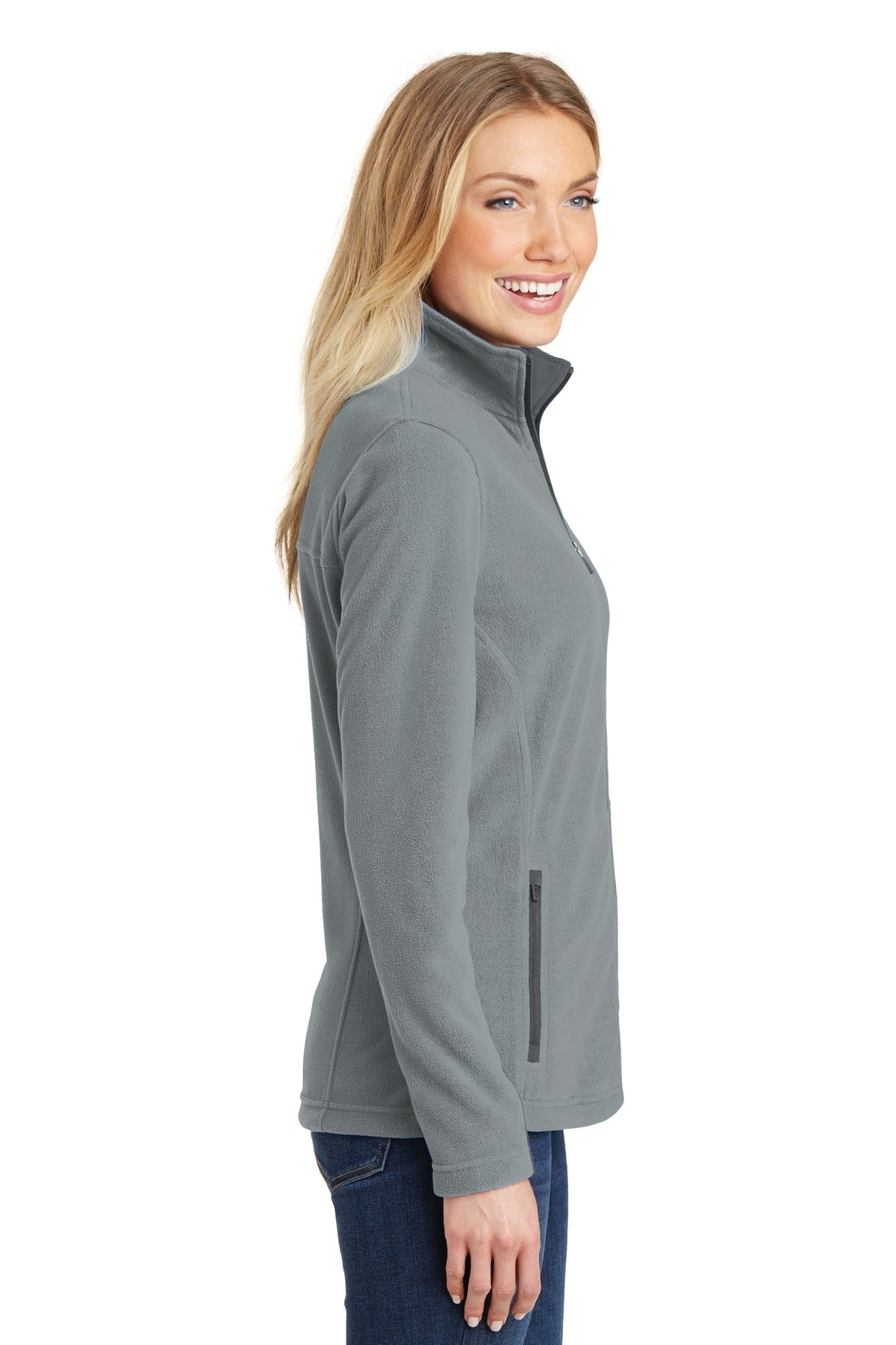 Port Authority Women's Summit Fleece Full-Zip Jacket. L233 - Frost Grey/ Magnet - side