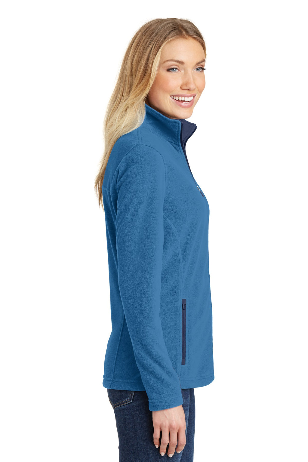 Port Authority Women's Summit Fleece Full-Zip Jacket. L233 - Regal Blue/ Dress Blue Navy - side