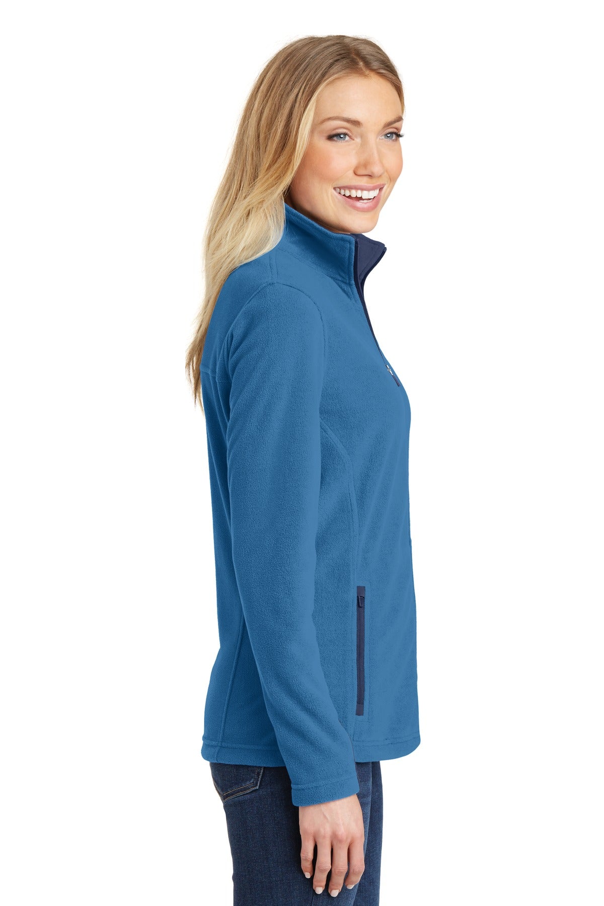 Port Authority Women's Summit Fleece Full-Zip Jacket. L233 - Regal Blue/ Dress Blue Navy - side