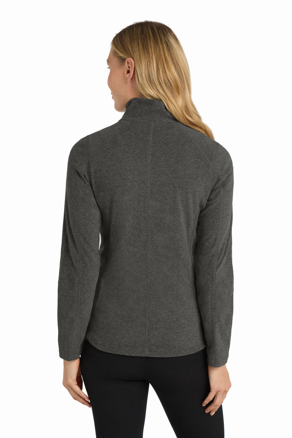 Port Authority Women's Heather Microfleece Full-Zip Jacket. L235 - Black Charcoal Heather - back
