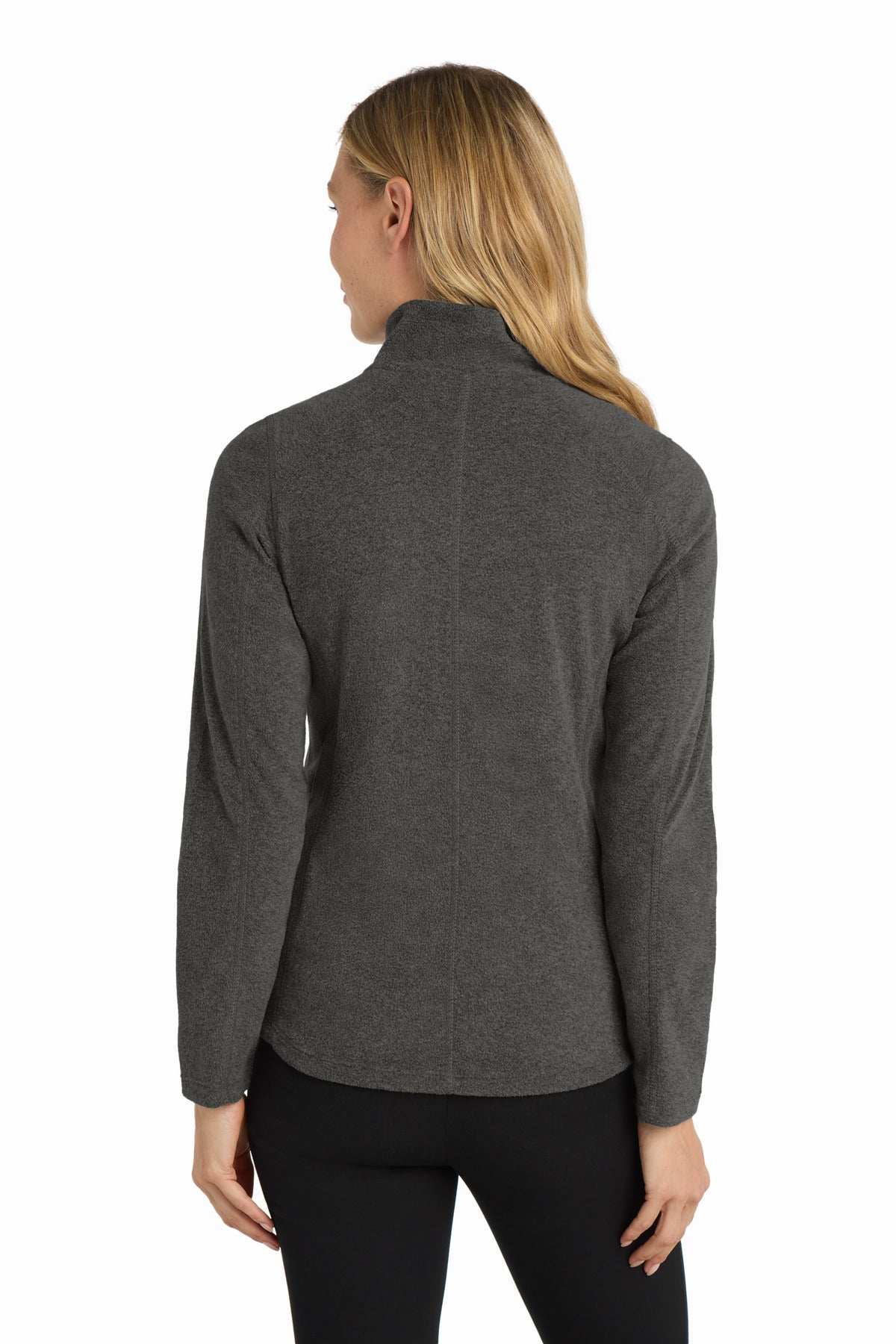 Port Authority Women's Heather Microfleece Full-Zip Jacket. L235 - Black Charcoal Heather - back