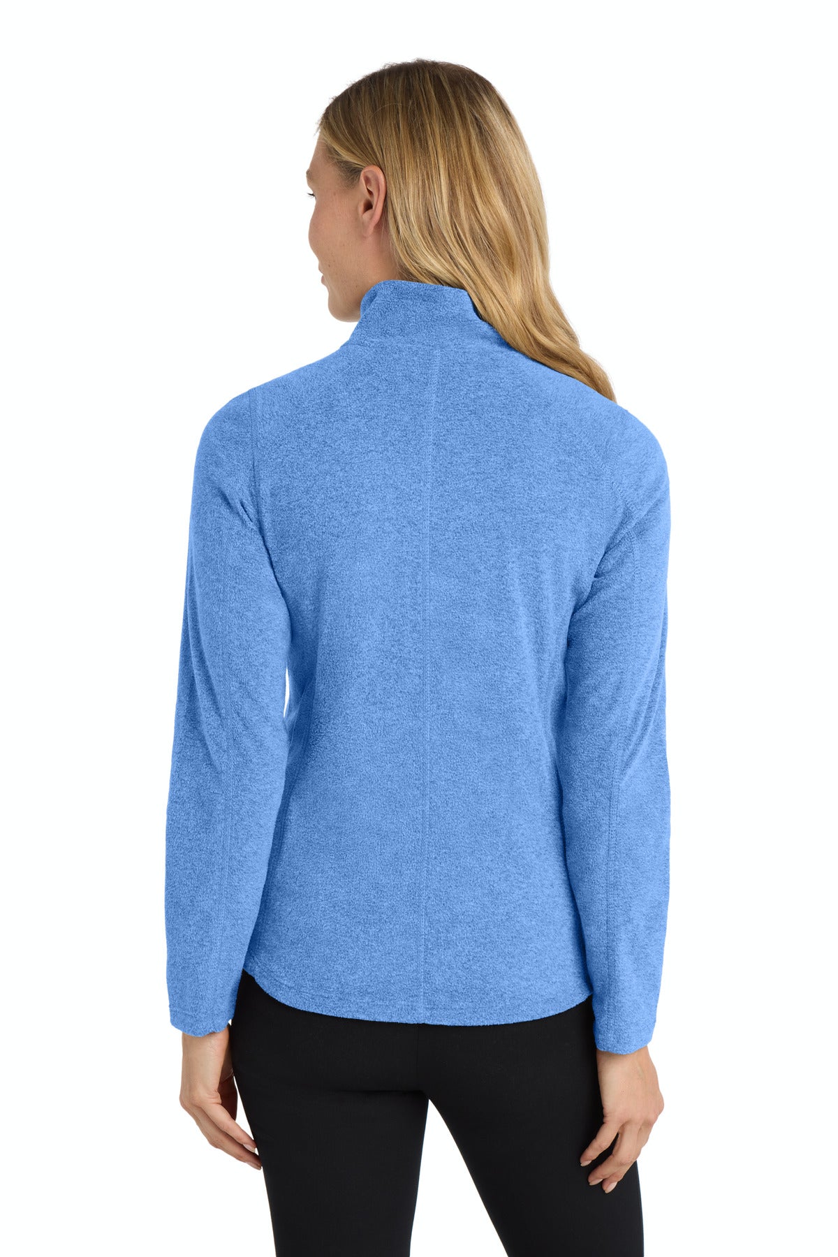 Port Authority Women's Heather Microfleece Full-Zip Jacket. L235 - Light Royal Heather - back