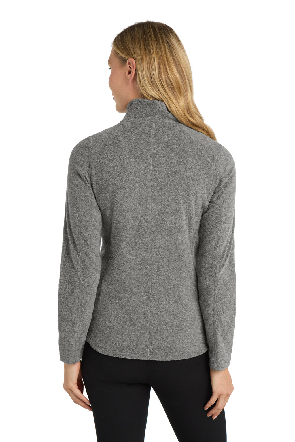 Port Authority Women's Heather Microfleece Full-Zip Jacket. L235 - Pearl Grey Heather - back
