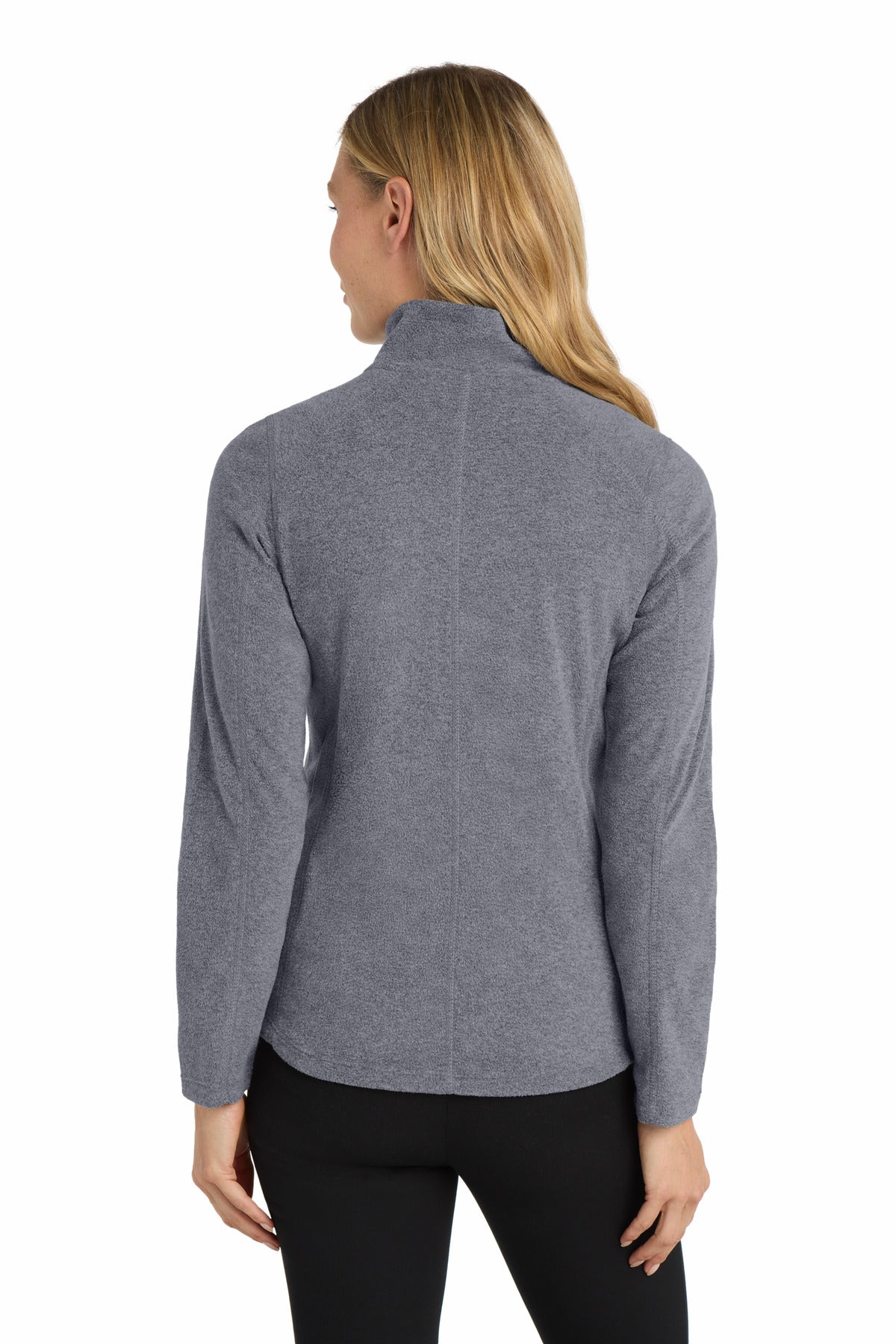 Port Authority Women's Heather Microfleece Full-Zip Jacket. L235 - True Navy Heather - back