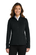 Port Authority Women's Grid Fleece Jacket. L239 - Deep Black - front