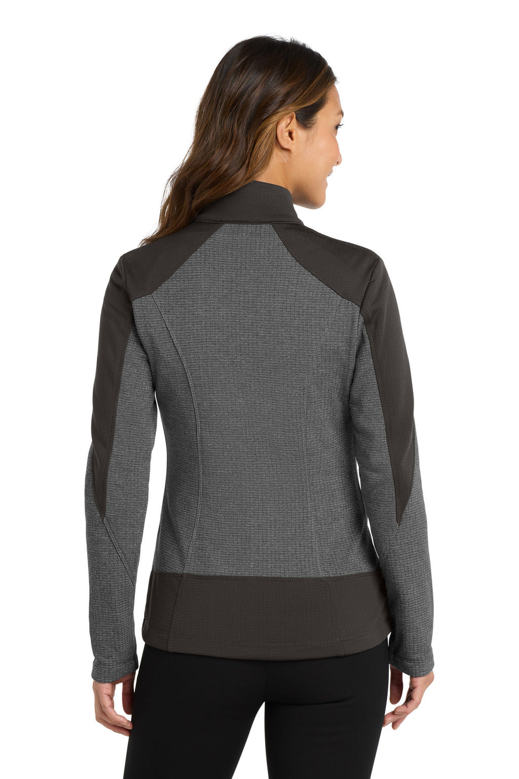 Port Authority Women's Grid Fleece Jacket. L239 - Grey Smoke Heather/ Grey Smoke - back