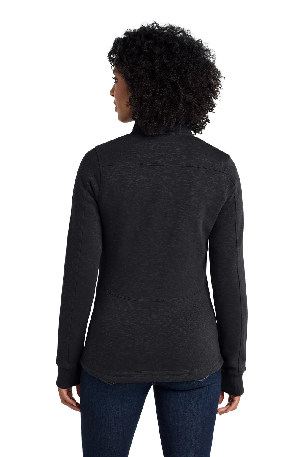 Port Authority Women's Slub Fleece Full-Zip Jacket. L293 - Black - back