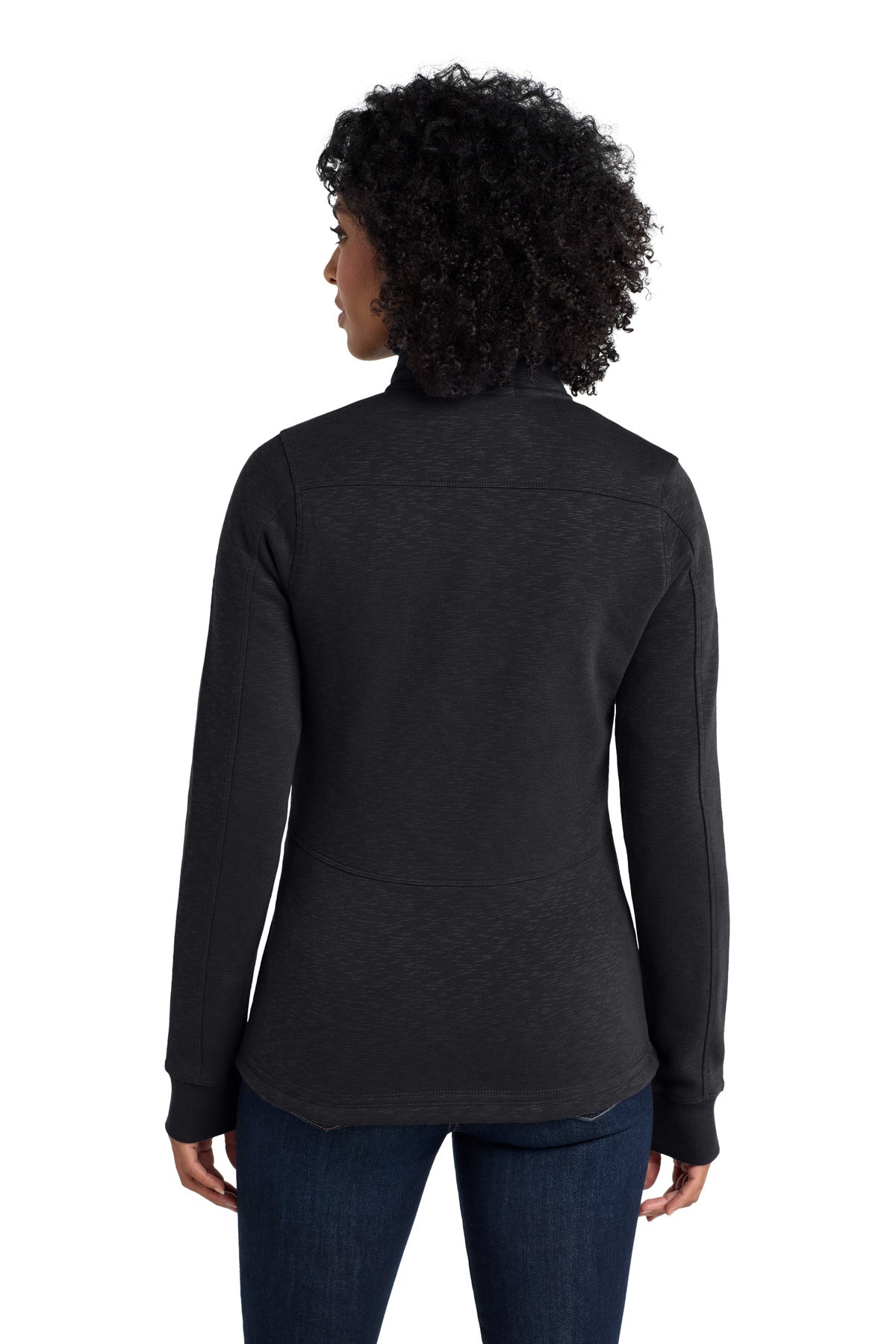 Port Authority Women's Slub Fleece Full-Zip Jacket. L293 - Black - back