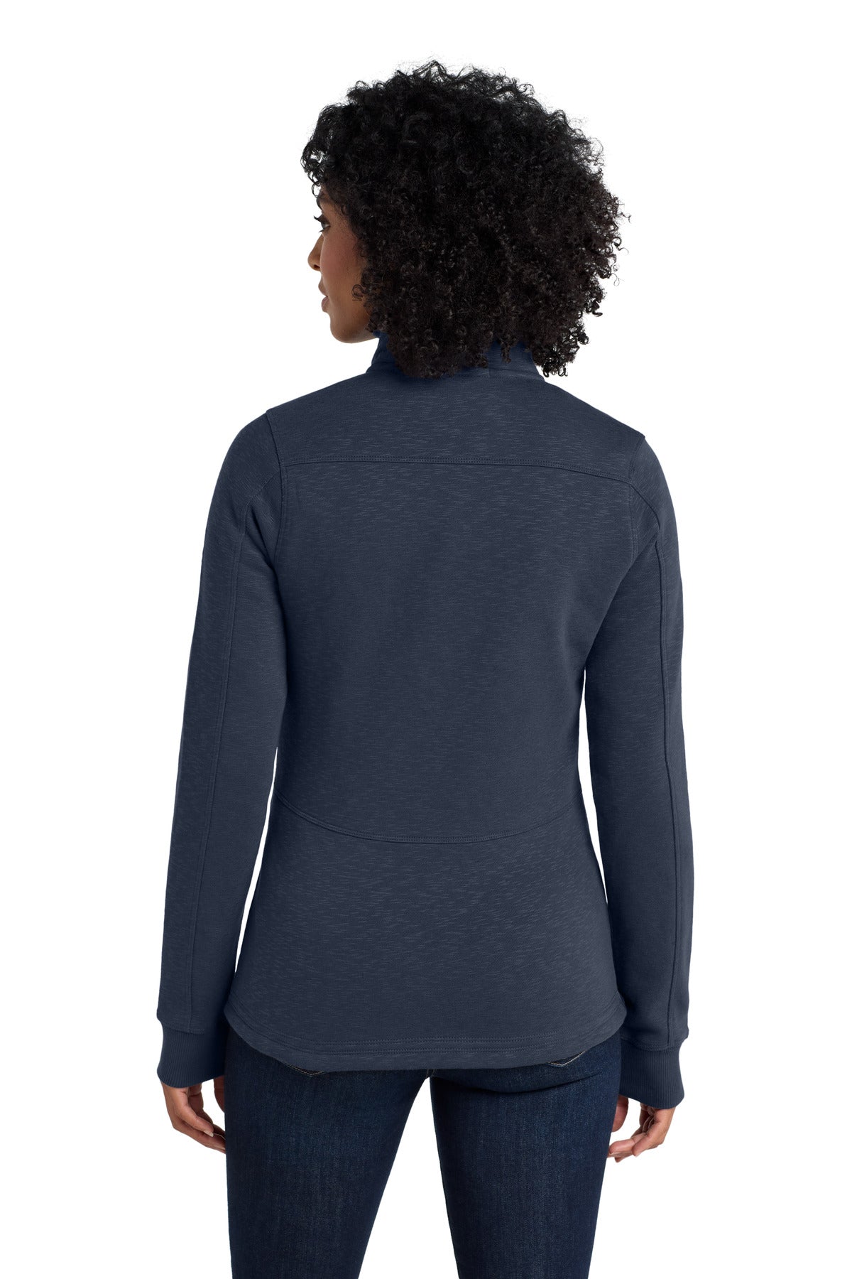 Port Authority Women's Slub Fleece Full-Zip Jacket. L293 - Navy - back