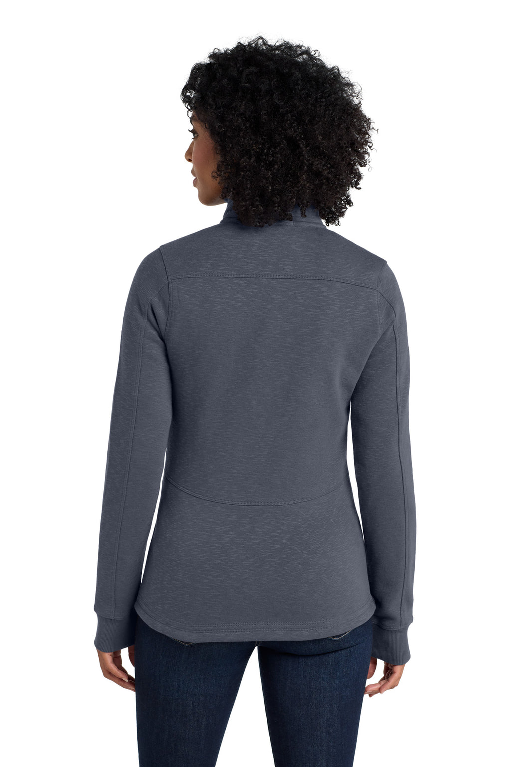 Port Authority Women's Slub Fleece Full-Zip Jacket. L293 - Slate Grey - back