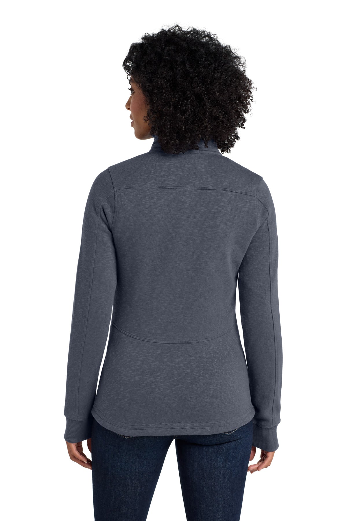 Port Authority Women's Slub Fleece Full-Zip Jacket. L293 - Slate Grey - back