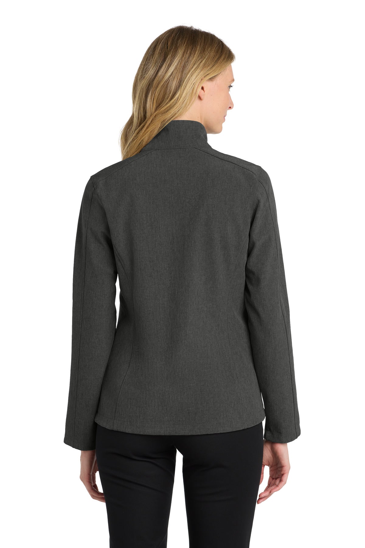 Port Authority Women's Core Soft Shell Jacket. L317 - Black Charcoal Heather - back