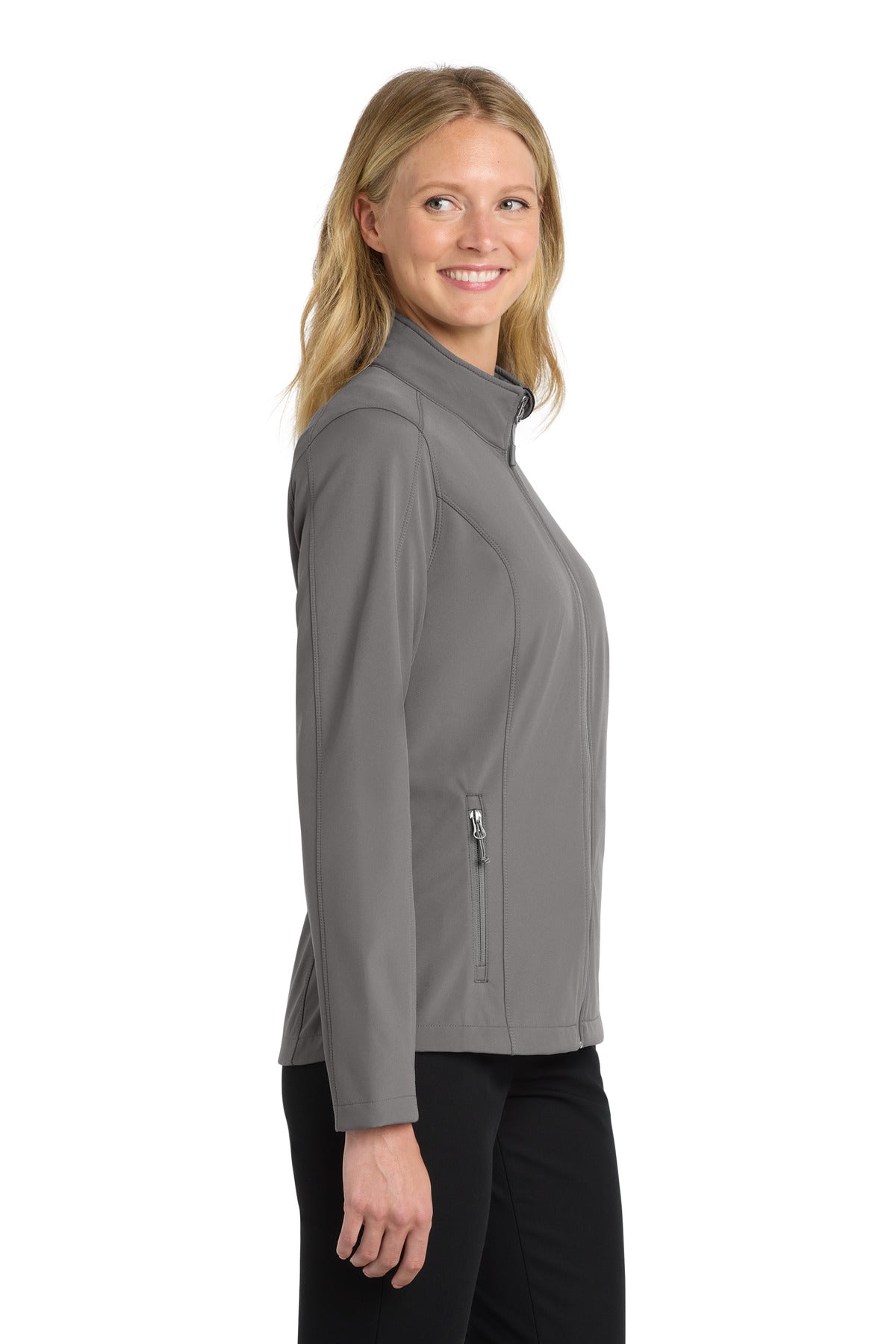 Port Authority Women's Core Soft Shell Jacket. L317 - Deep Smoke - side