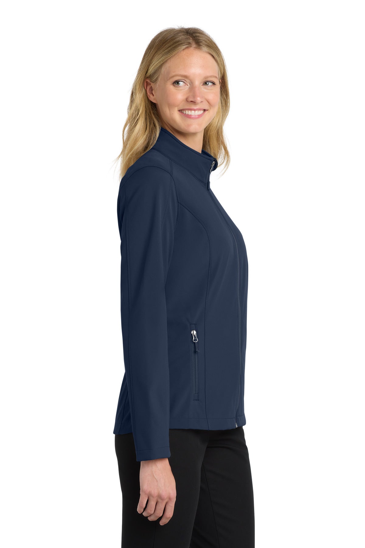Port Authority Women's Core Soft Shell Jacket. L317 - Dress Blue Navy - side