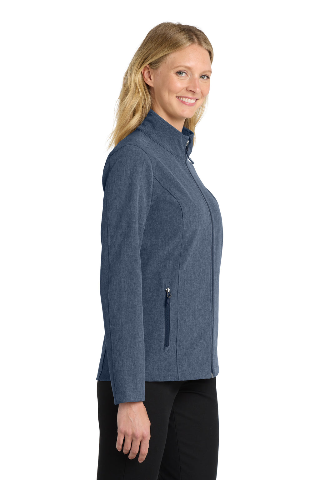 Port Authority Women's Core Soft Shell Jacket. L317 - Navy Heather - side