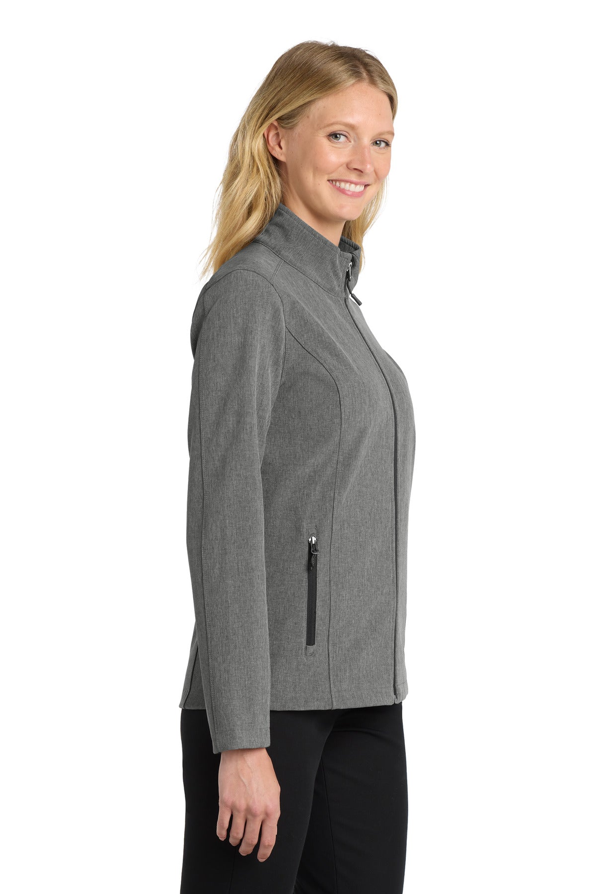 Port Authority Women's Core Soft Shell Jacket. L317 - Pearl Grey Heather - side