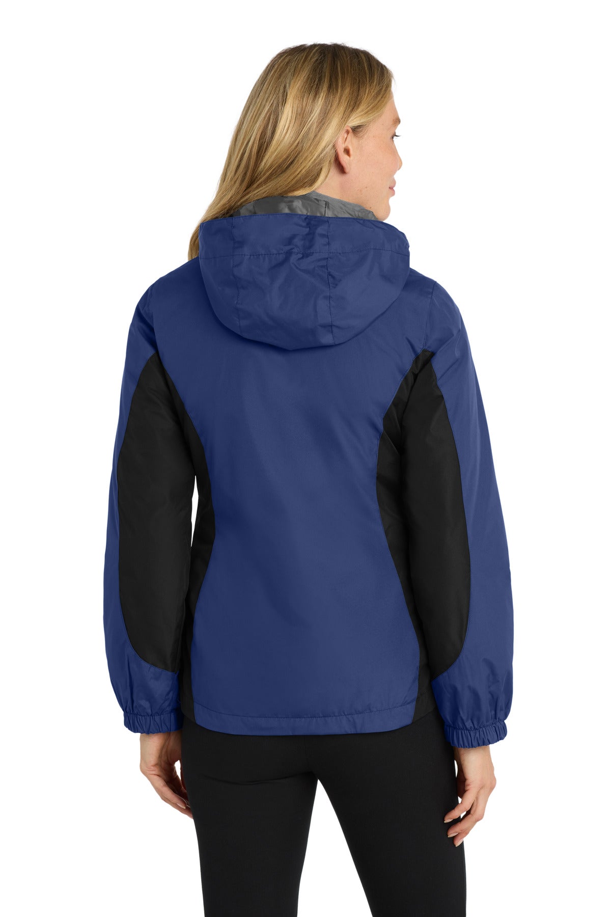 Port Authority Women's Colorblock 3-in-1 Jacket. L321 - Admiral Blue/ Black/ Magnet - back