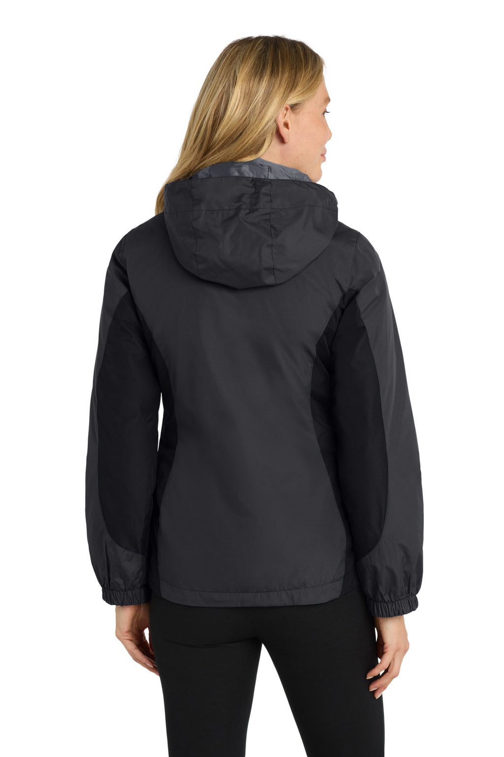 Port Authority Women's Colorblock 3-in-1 Jacket. L321 - Black/ Black/ Magnet - back