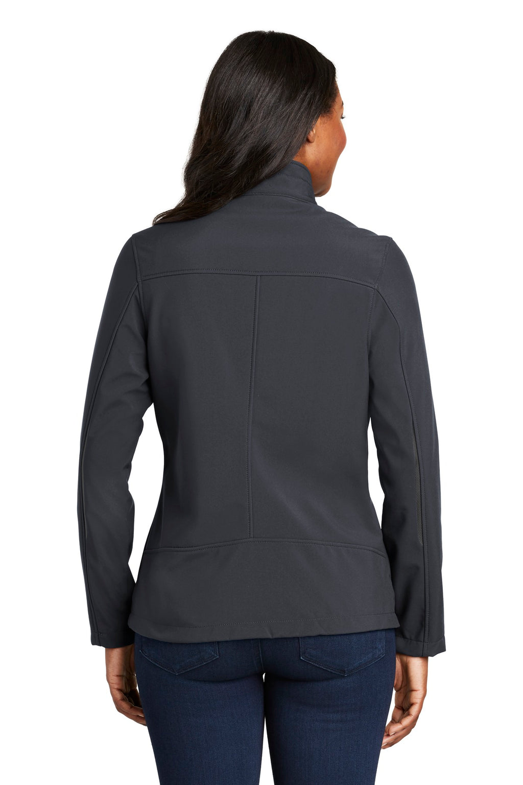 Port Authority Women's Welded Soft Shell Jacket. L324 - Battleship Grey - back