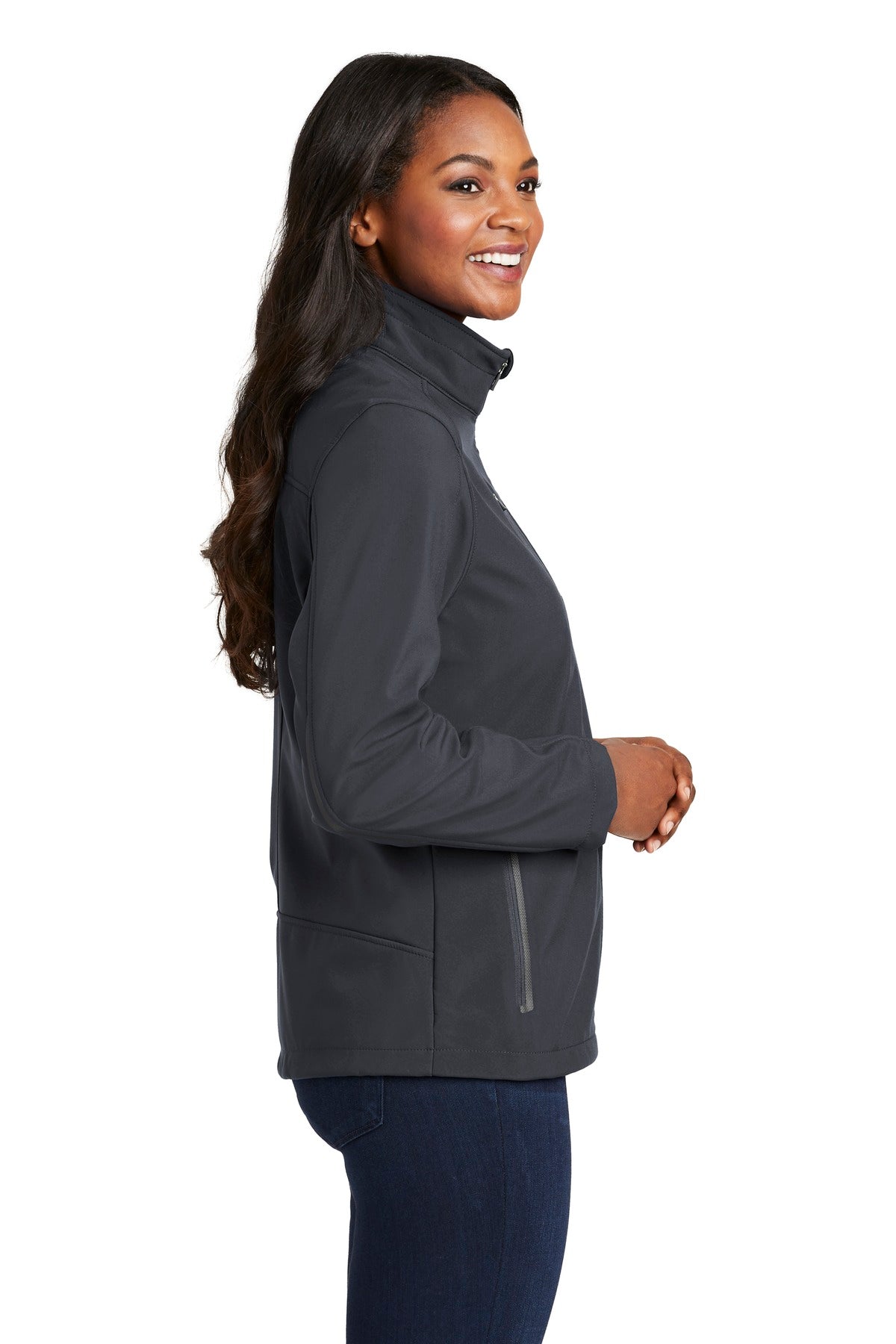 Port Authority Women's Welded Soft Shell Jacket. L324 - Battleship Grey - side