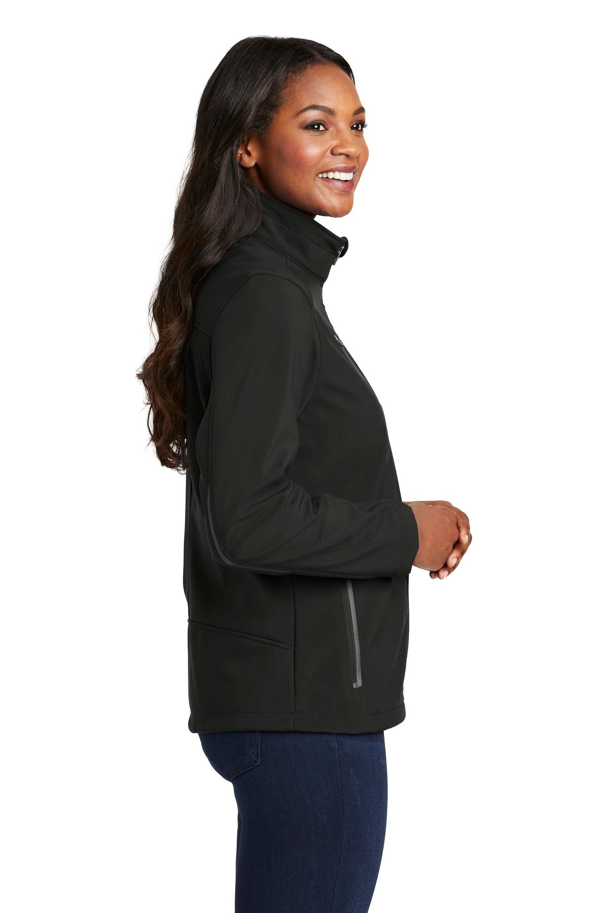 Port Authority Women's Welded Soft Shell Jacket. L324 - Black - side