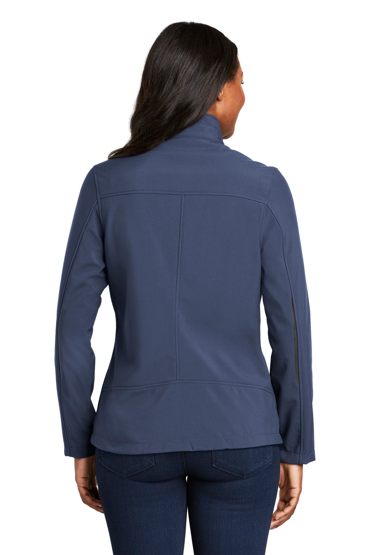 Port Authority Women's Welded Soft Shell Jacket. L324 - Dress Blue Navy - back