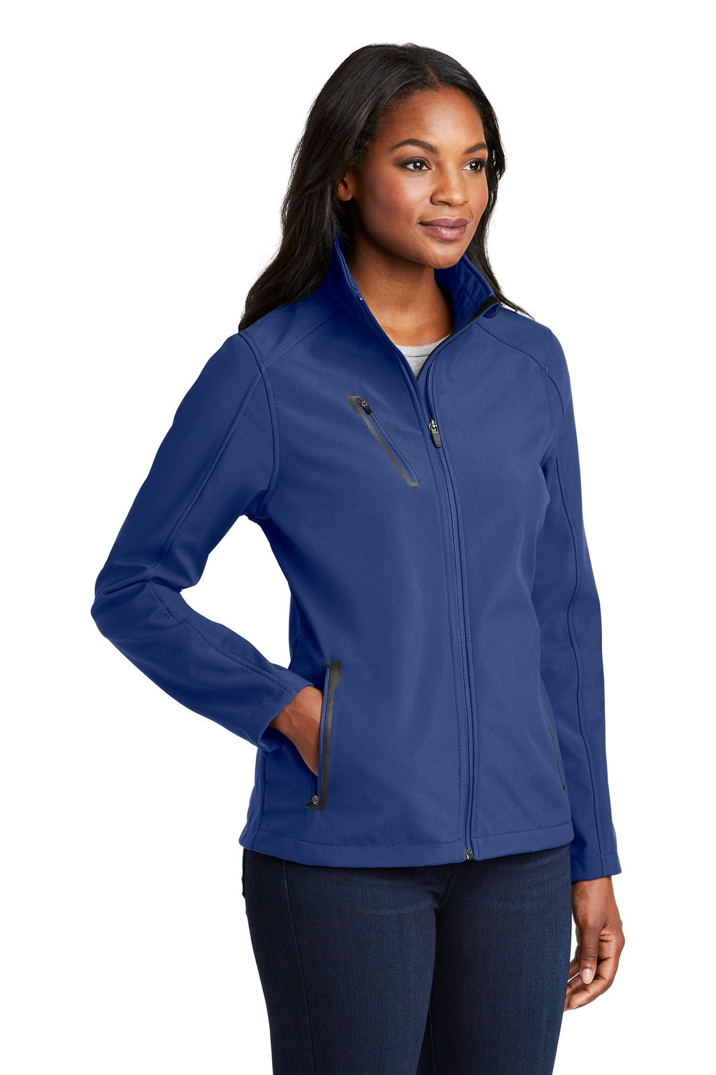 Port Authority Women's Welded Soft Shell Jacket. L324 - Estate Blue - three_q