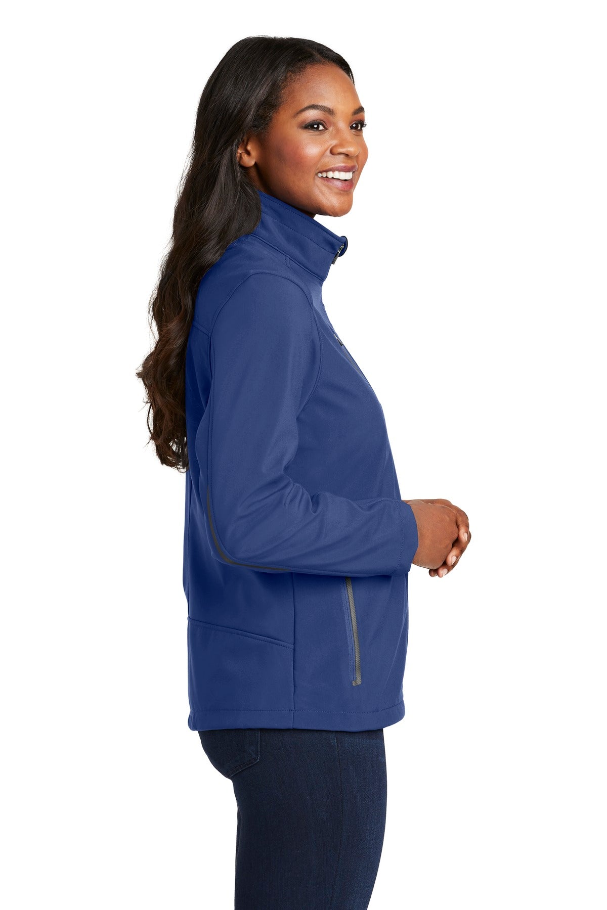 Port Authority Women's Welded Soft Shell Jacket. L324 - Estate Blue - side