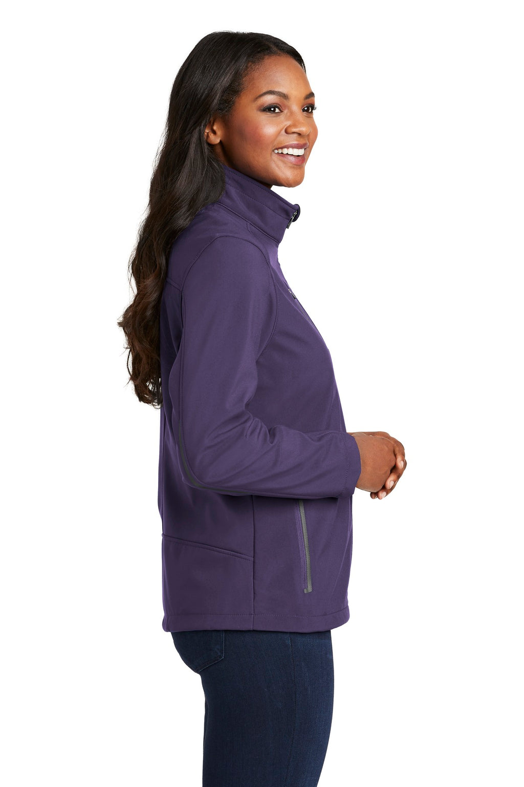 Port Authority Women's Welded Soft Shell Jacket. L324 - Posh Purple - side