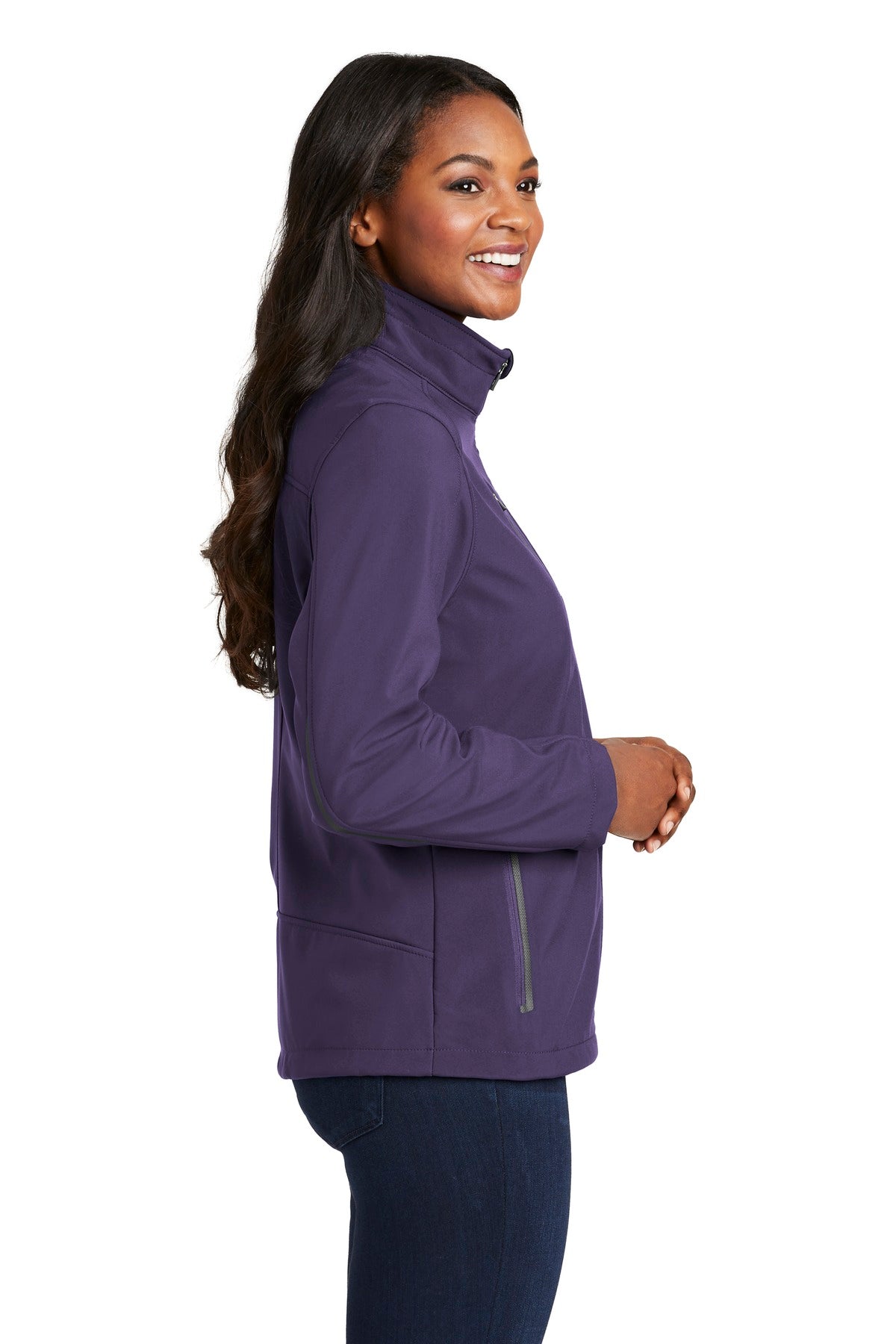 Port Authority Women's Welded Soft Shell Jacket. L324 - Posh Purple - side