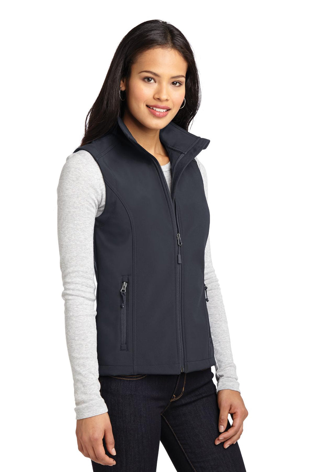 Port Authority Women's Core Soft Shell Vest. L325 - Battleship Grey - three_q