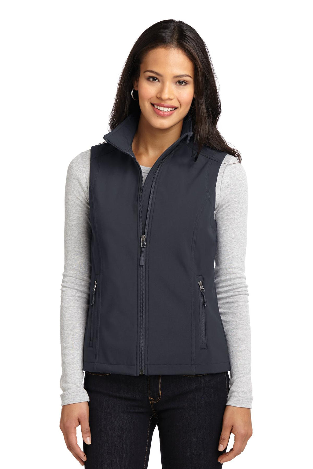 Port Authority Women's Core Soft Shell Vest. L325 - Battleship Grey - front