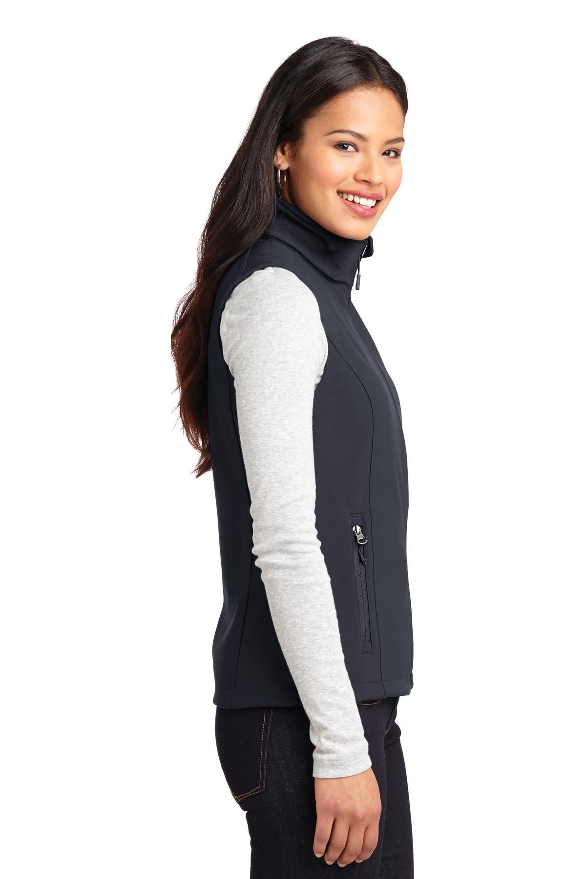 Port Authority Women's Core Soft Shell Vest. L325 - Battleship Grey - side