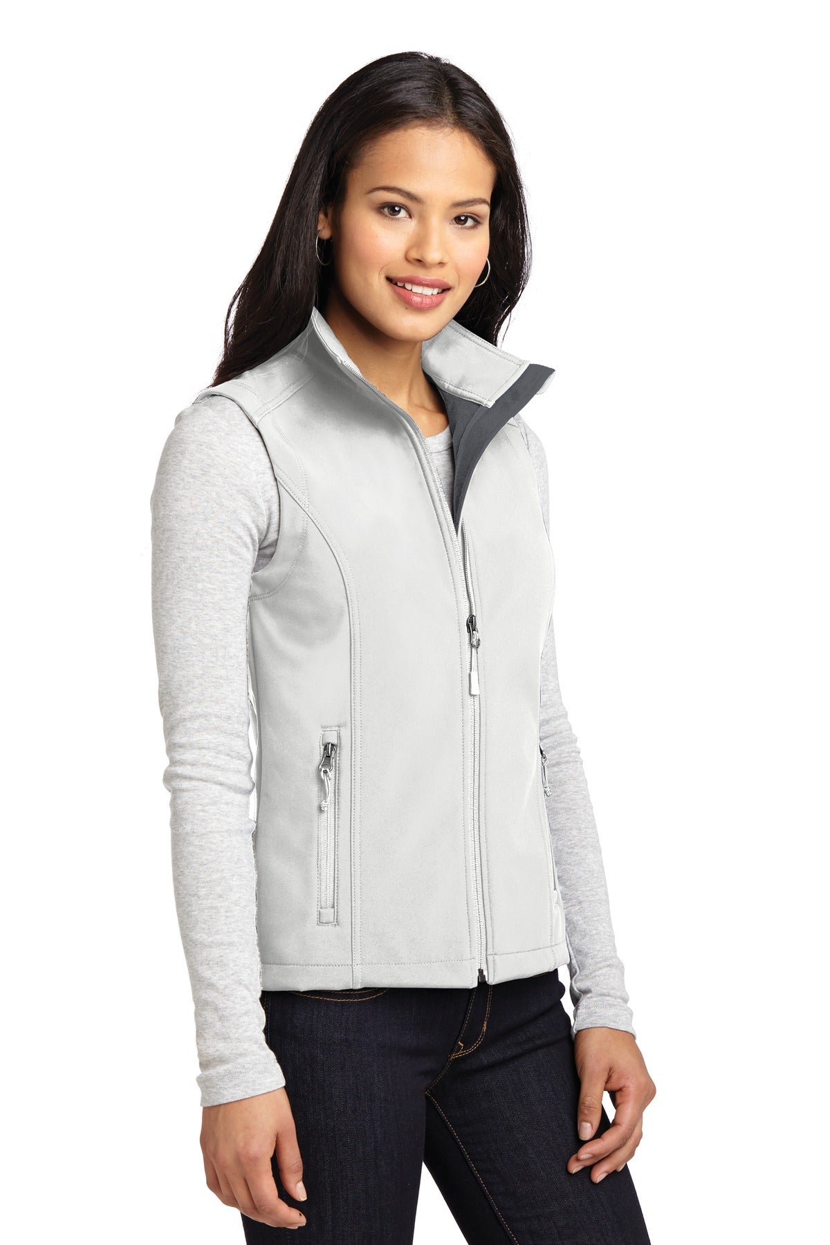 Port Authority Women's Core Soft Shell Vest. L325 - Marshmallow - three_q