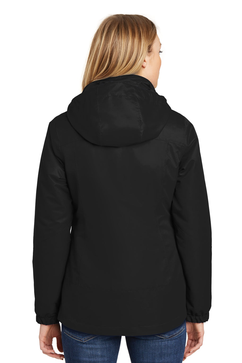 Port Authority Women's Vortex Waterproof 3-in-1 Jacket. L332 - Black/ Black - back