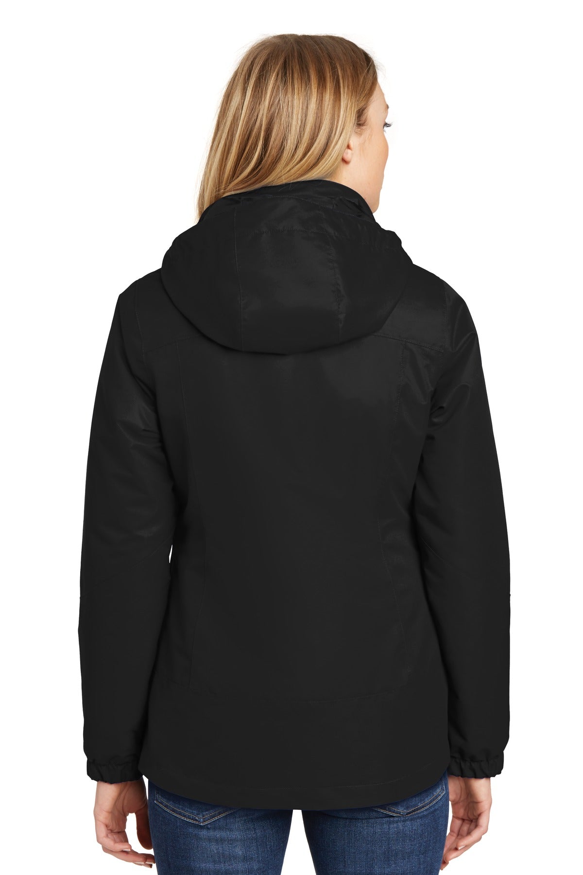 Port Authority Women's Vortex Waterproof 3-in-1 Jacket. L332 - Black/ Black - back
