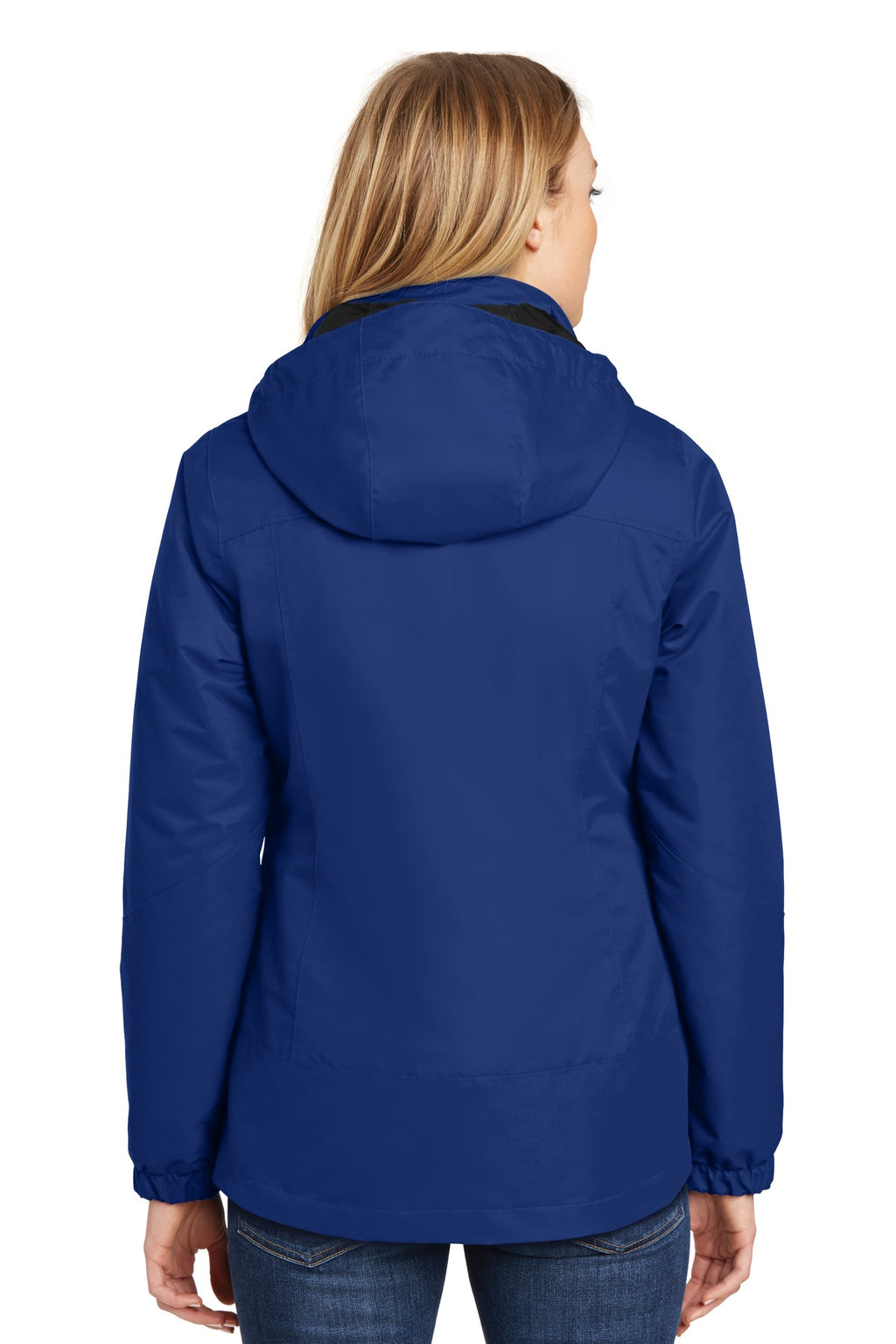Port Authority Women's Vortex Waterproof 3-in-1 Jacket. L332 - Night Sky Blue/ Black - back