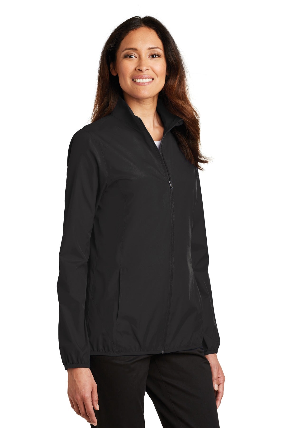 Port Authority Women's Zephyr Full-Zip Jacket. L344 - Black - three_q