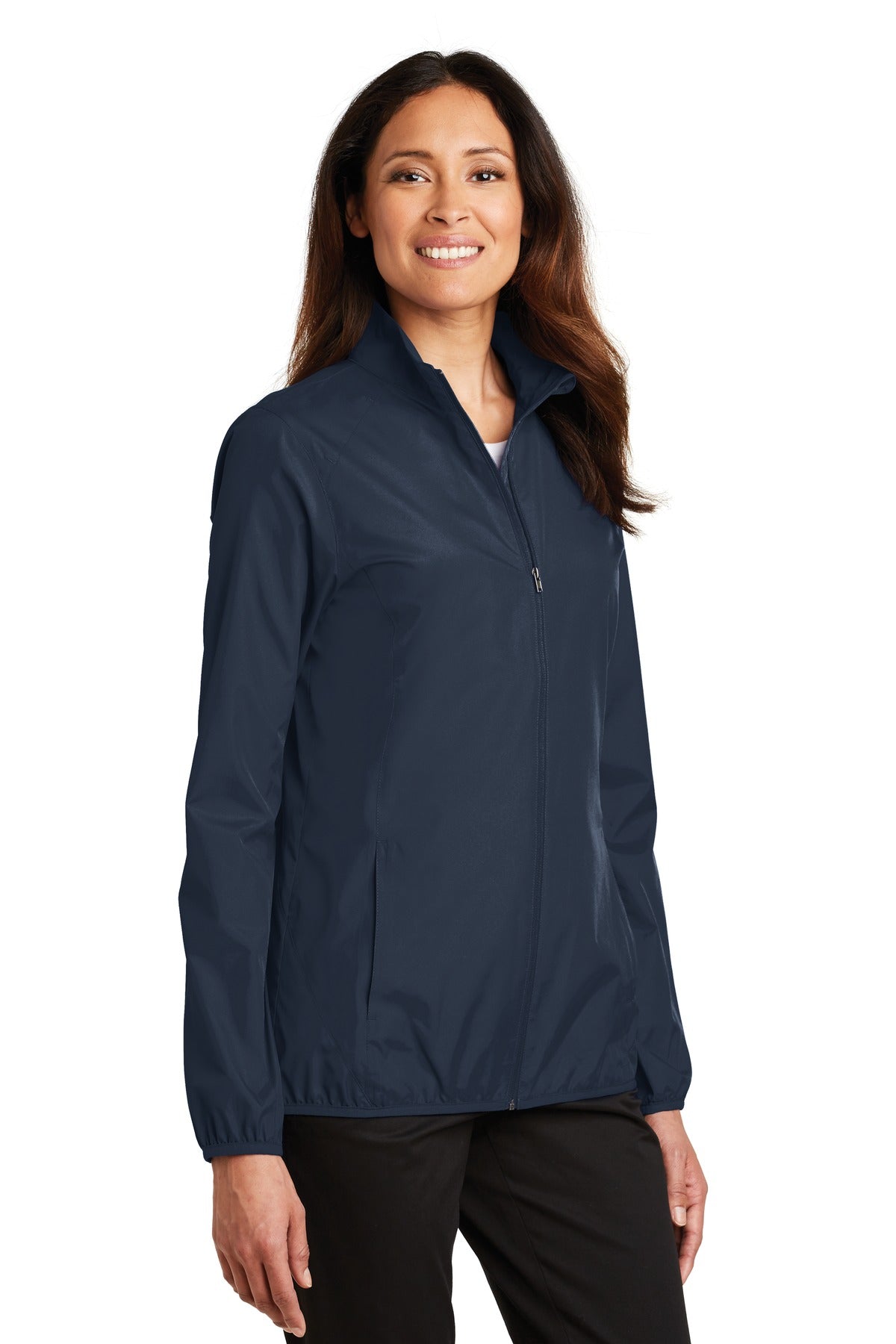 Port Authority Women's Zephyr Full-Zip Jacket. L344 - Dress Blue Navy - three_q