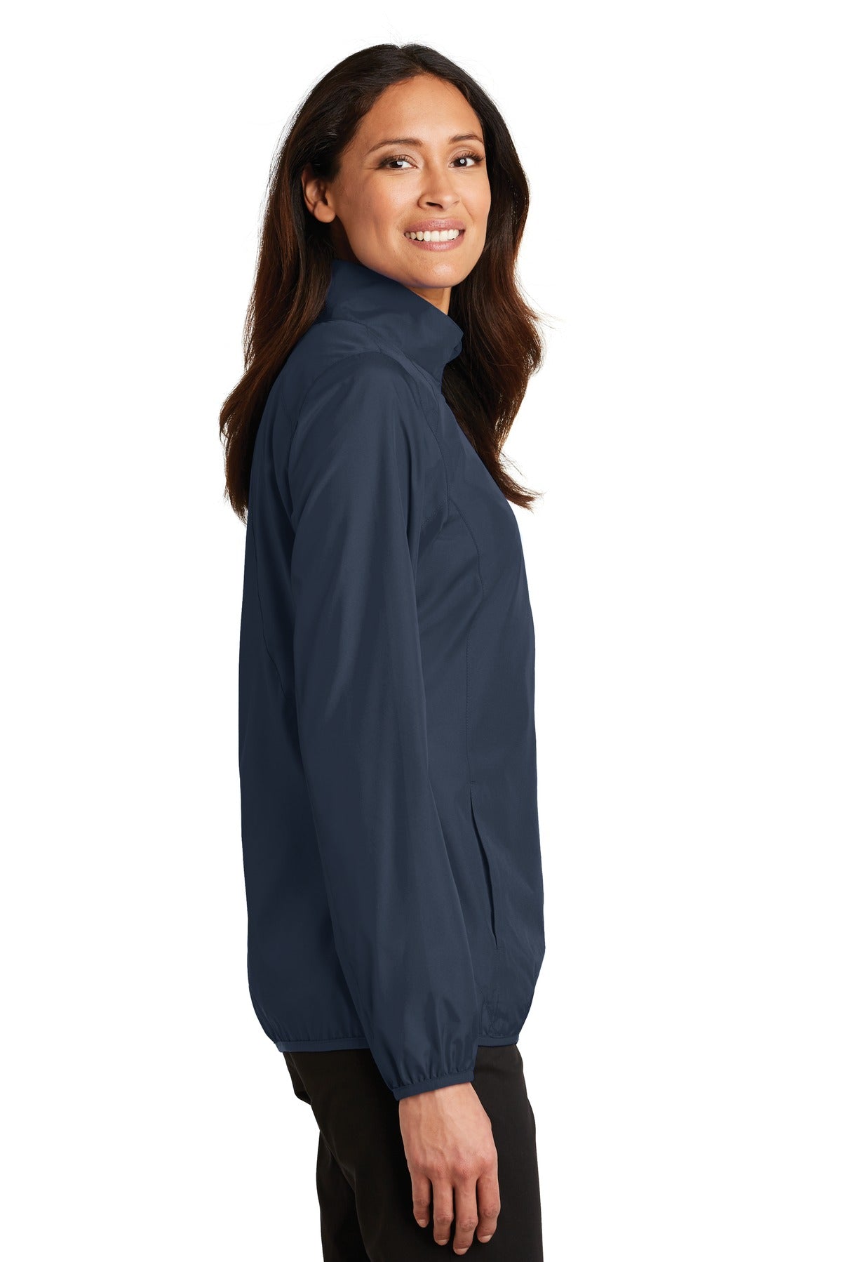 Port Authority Women's Zephyr Full-Zip Jacket. L344 - Dress Blue Navy - side