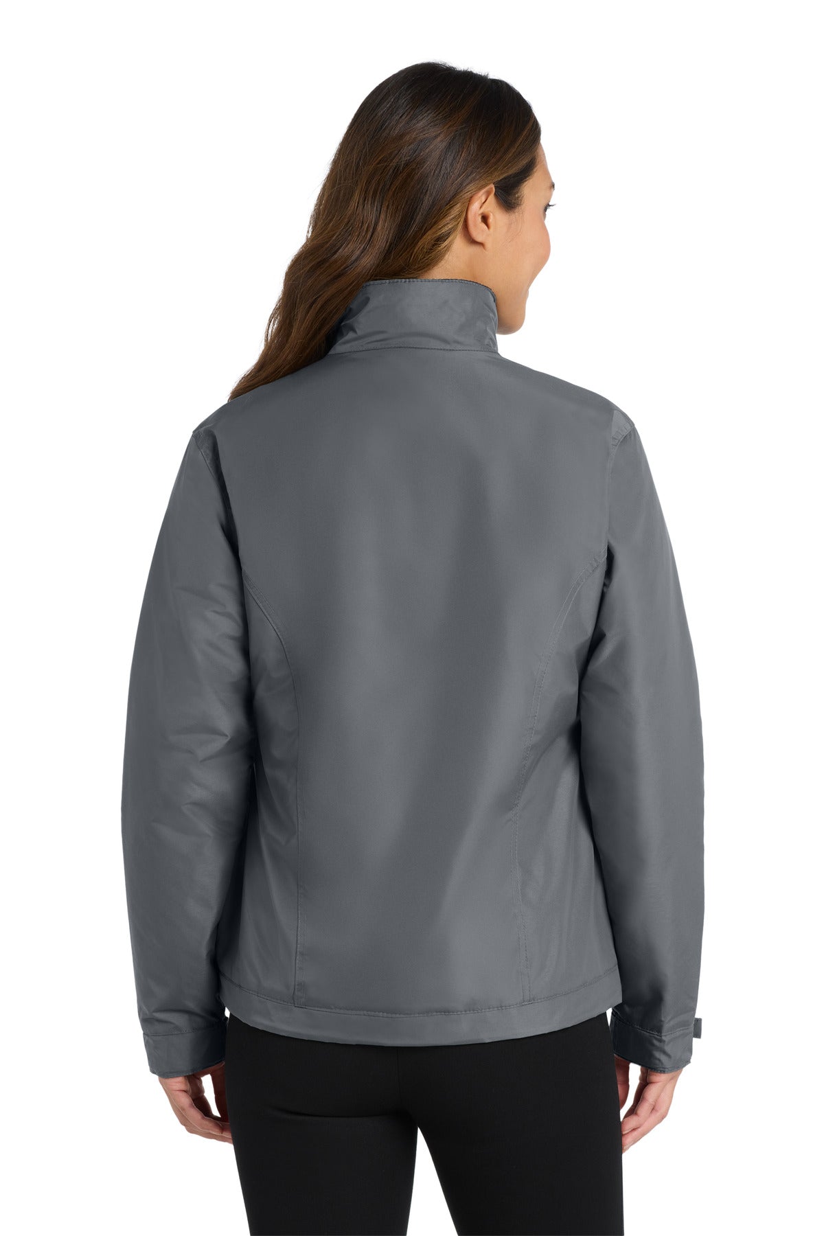 Port Authority Women's Challenger Jacket. L354 - Steel Grey/ True Black - back
