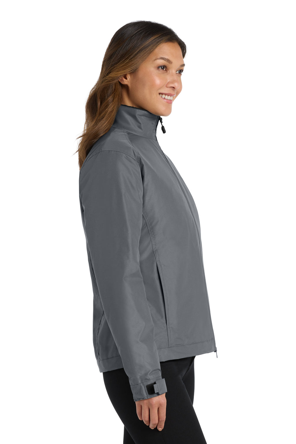 Port Authority Women's Challenger Jacket. L354 - Steel Grey/ True Black - side