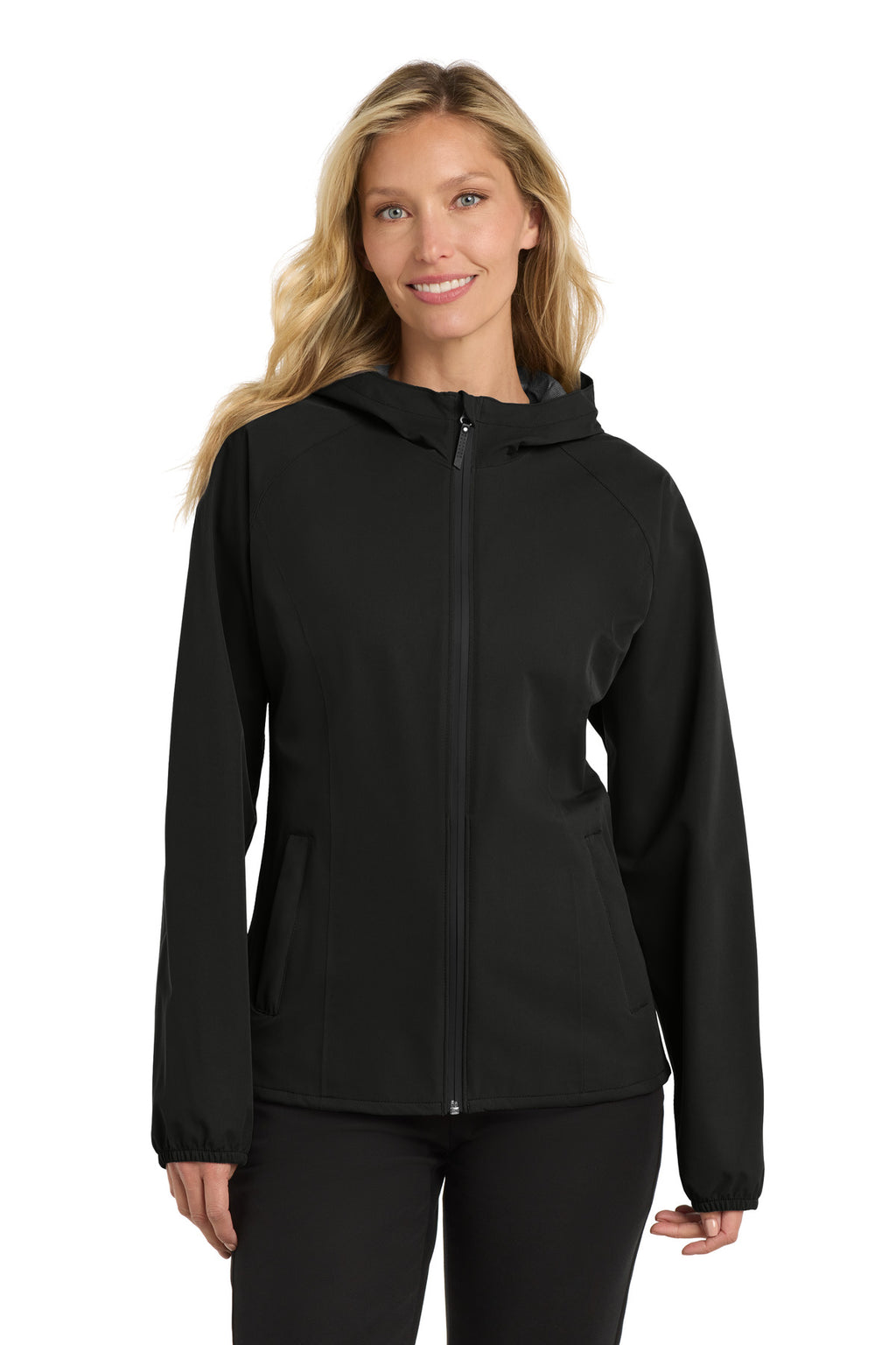 Port Authority Women's Essential Rain Jacket L407 - Deep Black - front