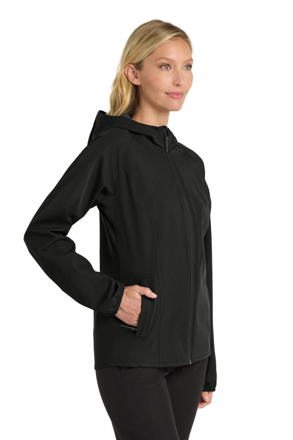 Port Authority Women's Essential Rain Jacket L407 - Deep Black - side