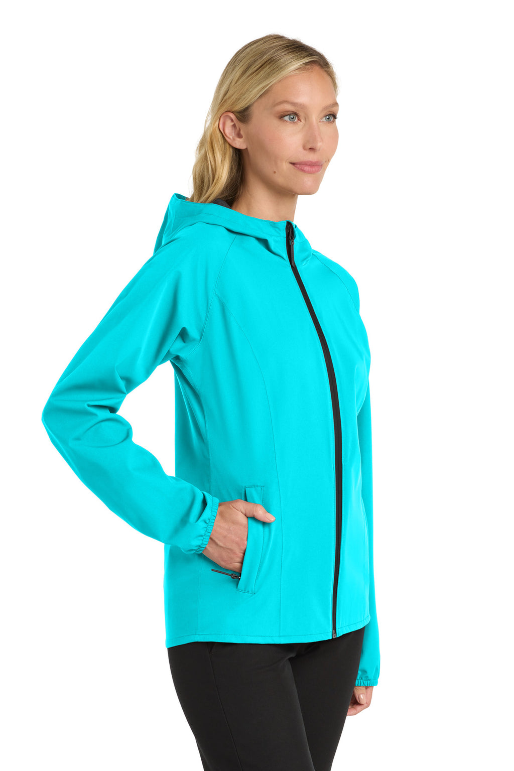 Port Authority Women's Essential Rain Jacket L407 - Light Cyan Blue - side