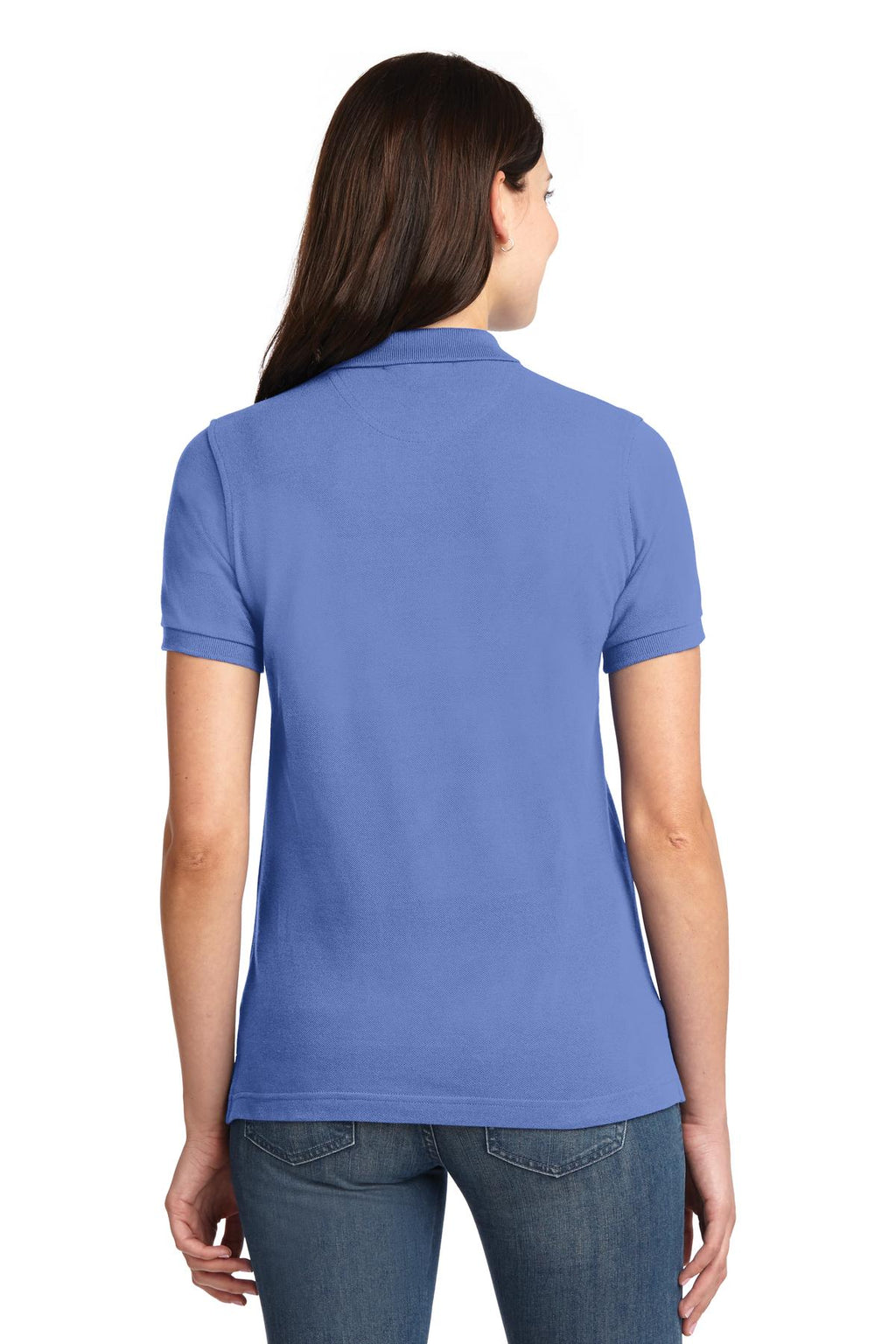 Port Authority Women's Heavyweight Cotton Pique Polo. L420 - Blueberry - back