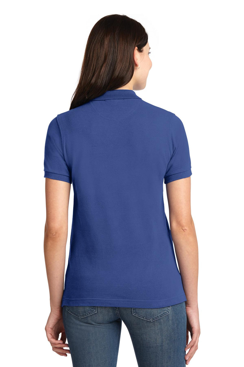 Port Authority Women's Heavyweight Cotton Pique Polo. L420 - Royal - back